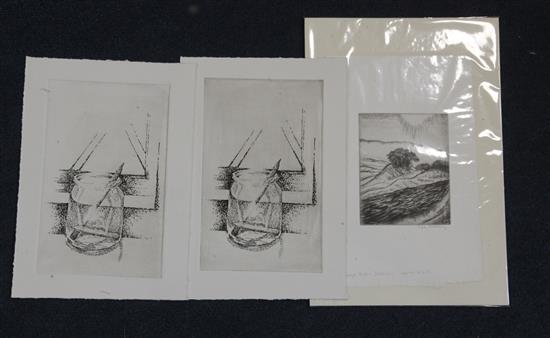 Attributed to Edgar Holloway (1914-2008) 3 plates and 3 etchings
